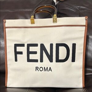 Elegant Cream and Brown Women’s Tote Bag